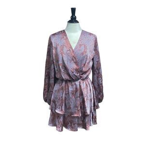 Adrienne Balloon Sleeve Ruffle Dress Size Small NWT